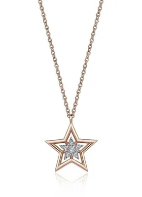Reis Kuyumculuk Mini Star White 14 Ayar Rose Kadın Altın Kolye