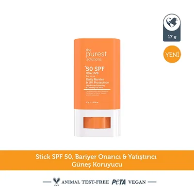 The Purest Solutions Stick Yüksek Güneş Koruyucu SPF50+ Bariyer Onarıcı ve Yatıştırıcı 17 gr
