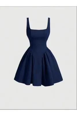 Dressco Matilda - Krep Kumaş Askılı Volanlı Mini Elbise