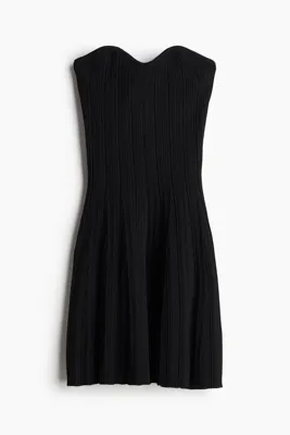 H&M Ribanalı Straplez Elbise