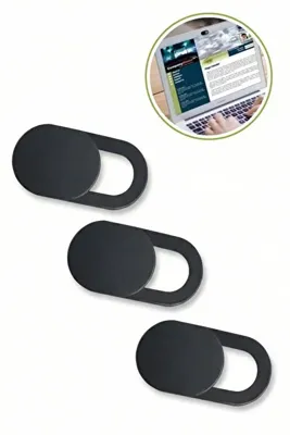 Buffer ® 3’lü Webcam Kapatıcı – Laptop, Tablet ve Telefon Uyumlu Gizlilik Kamera Kapağı (Plastik)