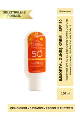 Fitoderman Immortal SPF 50 Güneş Kremi – Nemlendirici, Leke Görünümü Karşıtı Yüz Güneş Kremi 100 ml