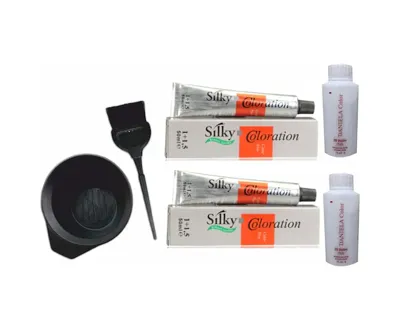 Silky Coloration Sılky Saç Boyası Bitkisel Içerikli 50 Ml 2 Li Fiyat Boya Tası ...