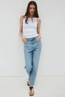 H&M Mom Slim Fit High Waist Ankle Jeans