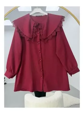 Volt Clothing Yakası Dantel Detaylı Tunik Kırmızı