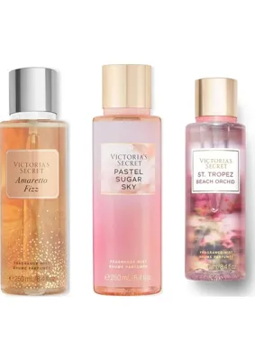 Victoria's Secret 3'lü Vücut Spreyi Seti - Pastel Sugar Sky + St. Tropez Beach Orchid + Amaretto Fizz (3 x 250 Ml)