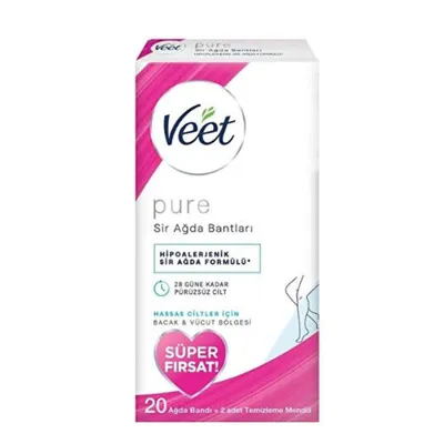 Veet Pure Bacak - Vücut için Ağda Bandı 20'li