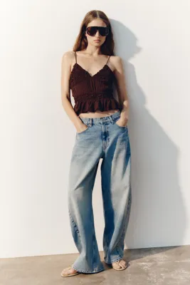 H&M Askılı ve Büzgülü Şifon Üst