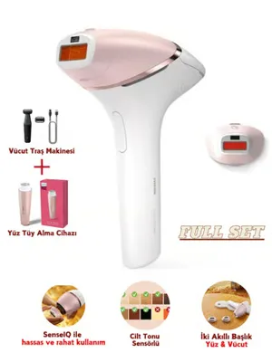Philips Lumea Tüy Alma Cihazı, Çanta Hediyeli, 2 Akıllı Başlıklı Uzun Ömürlü Kullanım Lazer Epilasyon Cihazı
