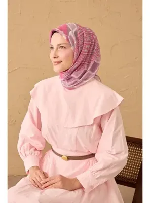 Silk Home Soft Eşarp Urban Patch Pembe