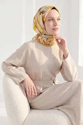 Silk Home Soft Eşarp Suluboya Hardal 90x90