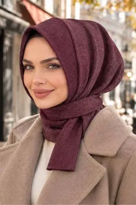 Aişe tesettür Bordo Kaşe Hazır Eşarp