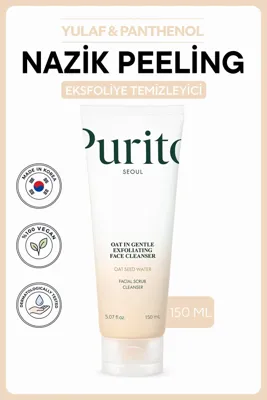 Purito Oat In Gentle Exfoliating Face Cleanser – Yulaflı 2’si 1 Arada Maske ve Temizleyici (150 ml)