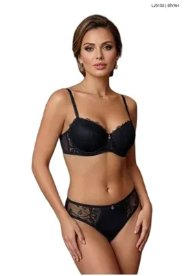 Le Jardin Kadın Dantelli Brodeli Taşlı B Cup Sütyen Takımı – LJ5155