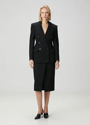 Givenchy Siyah Midi Yün Etek