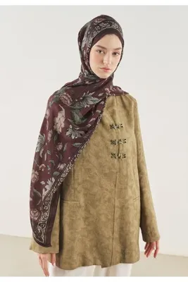 Fresh Scarfs Pure Ethnic Desen Soft Viskon Şal Mürdüm