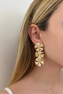 Lavian Accessories Hafif Sirrea Sallantılı Gold Küpe