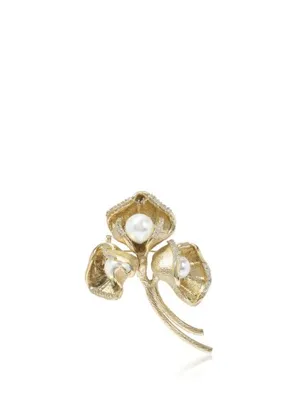 Beymen Collection Gold Çiçek Dallı Kadın Broş