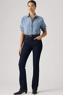 Levis 725 Yüksek Bel Bootcut True Blue Rinse Lacivert Kadın Jean