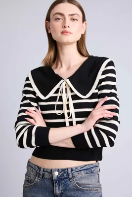 DeFacto Slim Fit Çizgili Kazak G9992AX25WN