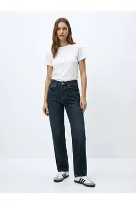 Ltb Vıenne Düz Paça Yüksek Bel Mid Indigo Jean Pantolon