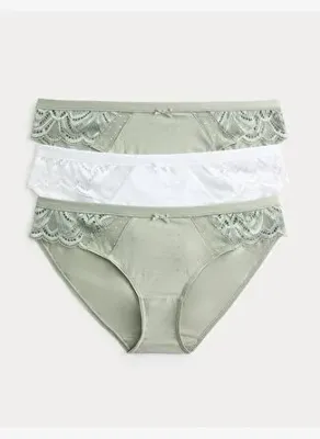 Marks & Spencer 3'lü Amelia Dantelli Bikini Külot Seti