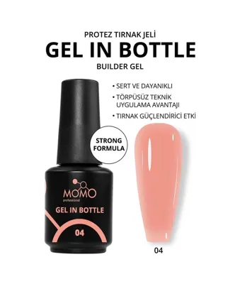 MOMO professional Protez Tırnak Jeli Gel In Bottle No.4 Yarı Şeffaf Somon 18 Ml