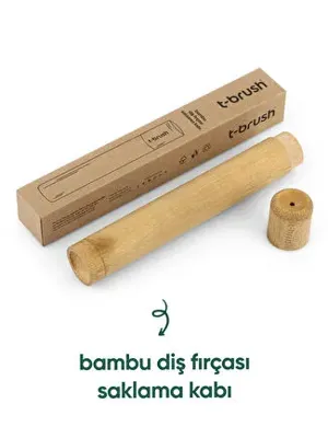 Tbrush T-brush Bambu Diş Fırçası Saklama Kabı
