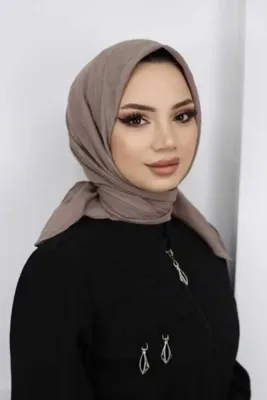 Melodi Scarf Kadın Tesettür Pratik Bambu Kraş Eşarp Vizon
