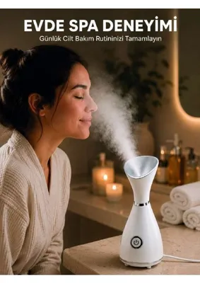 BİN1ÇEŞİT Nano Iyonik Buhar Cihazı Tek Tuşla Kullanım Yüz Bakım Makinesi