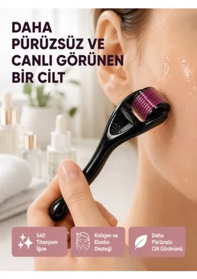 İlkyaz Fashion Ifk Dermaroller Titanyum 540 Iğneli 1 mm Saç Kaş Sakal Serum Kullanıma Uygun