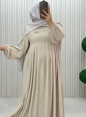 MODANURSEDA Kadın Büzgülü Fermuarlı Aerobin Elbise - Taş Rengi - MODANURSEDA