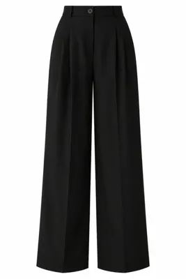 Laluvia Siyah Bol Paça Pantolon - 2y3602