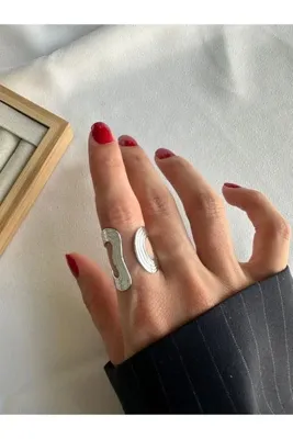 ringbox Gümüş Renk Vintage Desenli Sarmal Yüzük