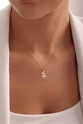 Gianfranco 14 Ayar Yılan Model Altın Kolye