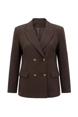 TRENDYOLMİLLA More Sustainable Koyu Kahverengi Blazer Ceket TWOAW27BC00077