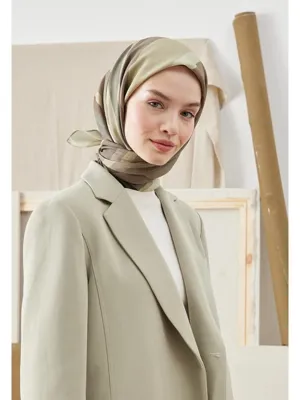 Fresh Scarfs Color Mıx Desen Pamuk İpek Eşarp Asker Yeşili