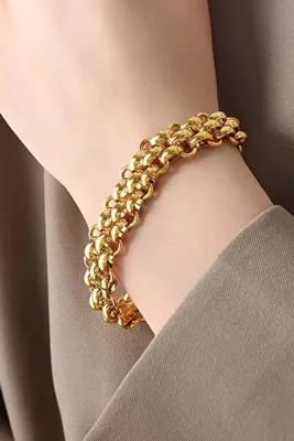 Vitastyle KALIN ZİNCİR DETAYLI ÇELİK BİLEKLİK GOLD