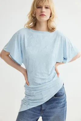 H&M Asymmetric jacquard-jersey top