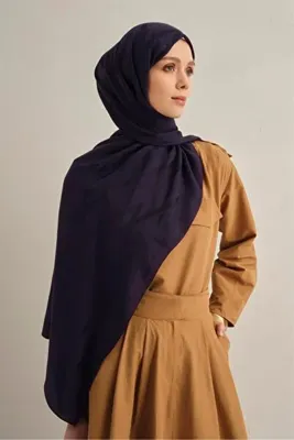 Armine Lyocell Şal - 1 - Koyu Lacivert 03