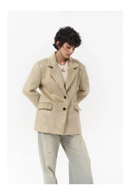 Butik Allbucks Mai, Collection Monday Bej Dar Kesim Blazer Kaban ABMAI0017