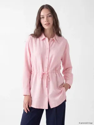 LCW Modest Beli Bağcıklı Kadın Gömlek Tunik