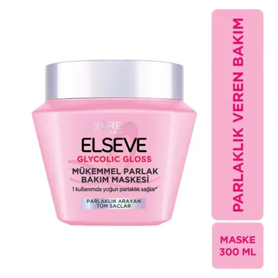 ELSEVE Loreal Paris Elseve Glycolic Gloss Mükemmel Parlaklık Veren Saç Bakım Maskesi 300 ml