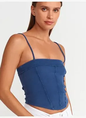 Dilvin 20794 Askılı Crop Top