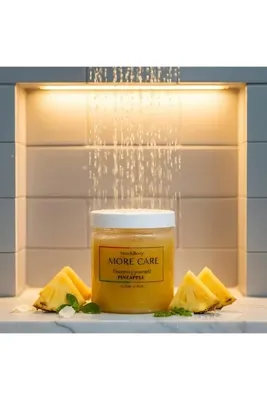 morecare vucüt peeling body scrub ananaslı kalıcı koku-batık önleyici ve nemlendirici