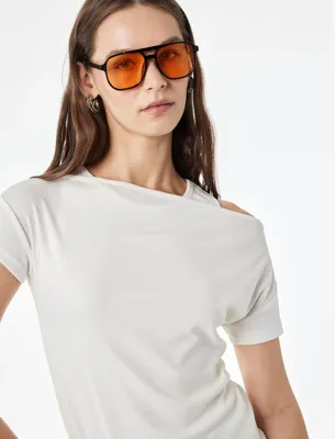 Koton Slim Fit Kısa Kollu Bisiklet Yaka Atlet Detaylı İkili Tişört