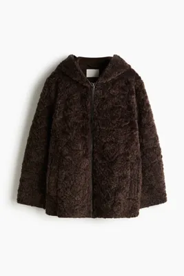 H&M Kapüşonlu Pelüş Ceket