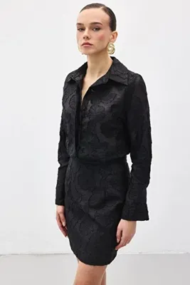 Sateen Belica Gömlek - Siyah