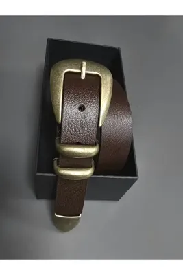 Kemerix %100 Hakiki Deri Antik Kaplama Takım Tokalı Acı Kahverengi Kemer