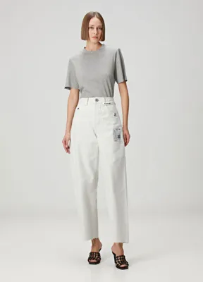 Maison Mihara Yasuhiro Amateur Sewn Like Wide Beyaz Jean Pantolon